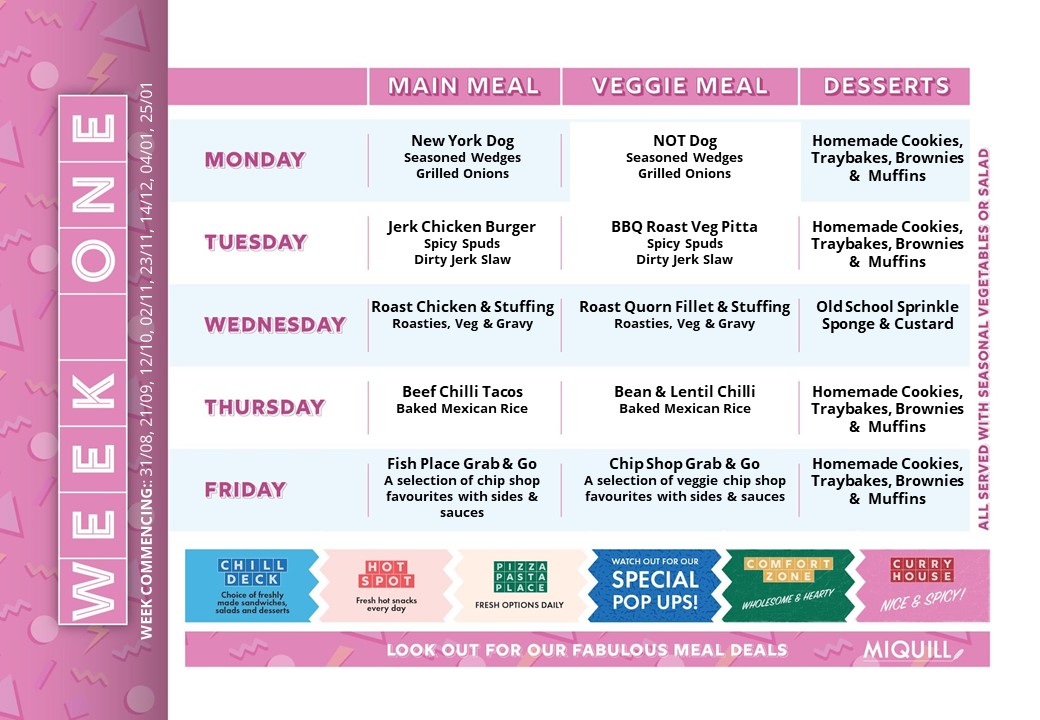 Menu Week 1 Sept 2026