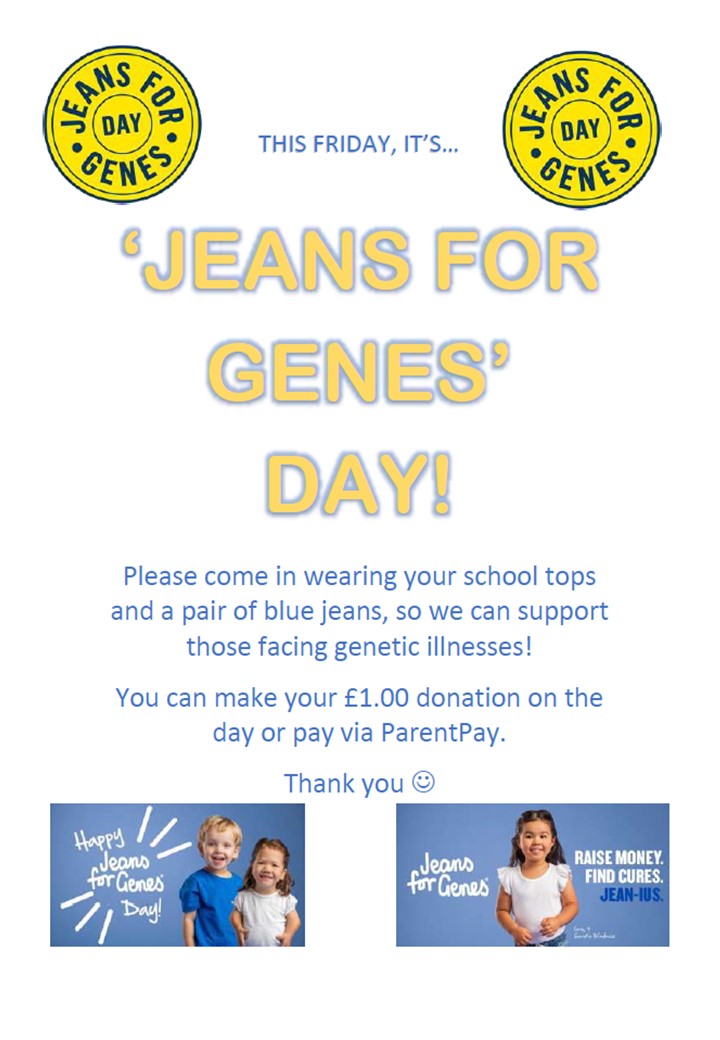 Jeans for Genes Day This Friday! John Masefield High School