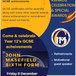 GCSE Awards Ceremony - Current Y12s - 8th December